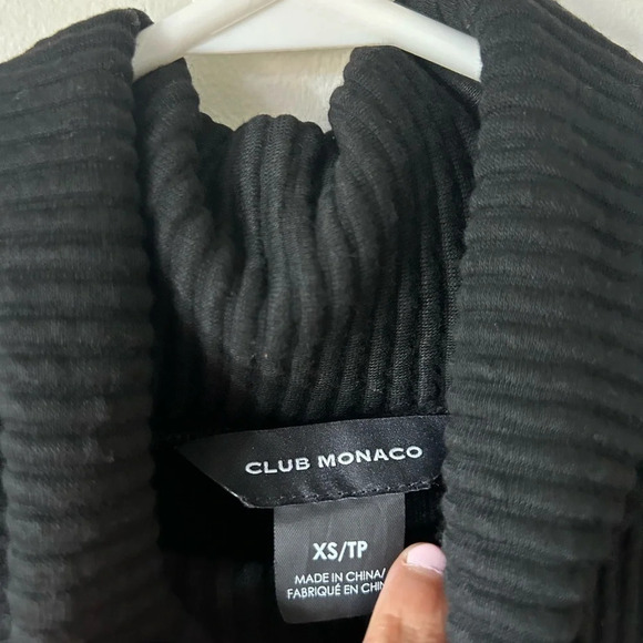 Club Monaco Black Ribbed  Turtleneck - Picture 3 of 3
